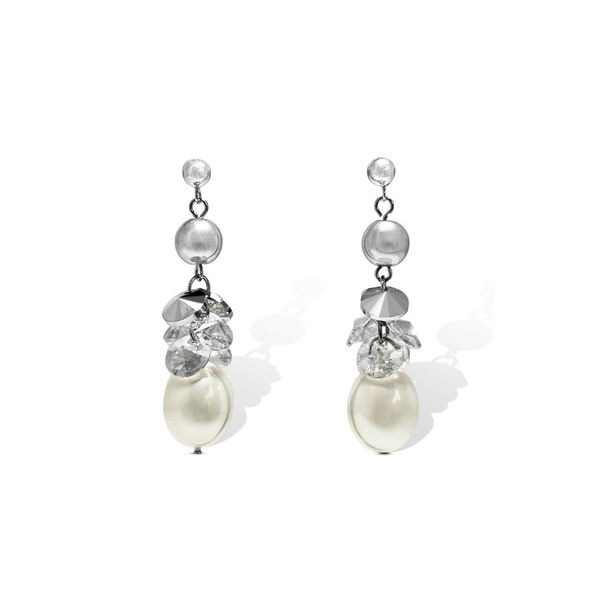 Perle White & Silver Earrings