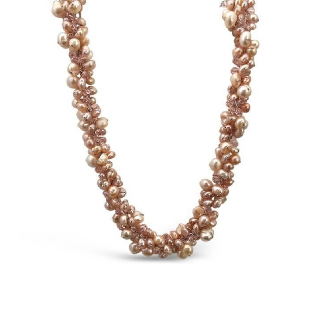 Rose gold pink pearl 2025 necklace