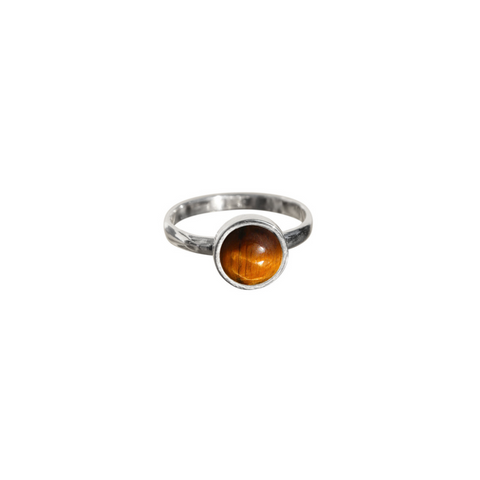 petite circle tigers stone with sterling silver band, sterling silver jewellery, tigers eye jewellery, petite style jewellery, womens jewellery, unique jewellery, new zealand designed jewellery, gifts for women, unique womens jewellery, fabulous jewellery, layering jewellery, tigers eye stone, petite tugers eye stone, high quality jewellery