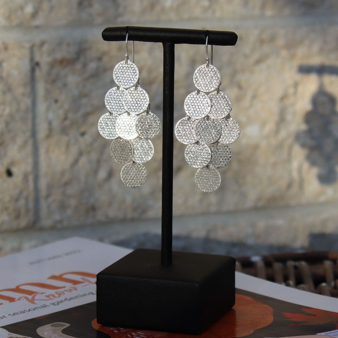 Sterling Silver Disc Earrings. Beautiful NZ Designed FV