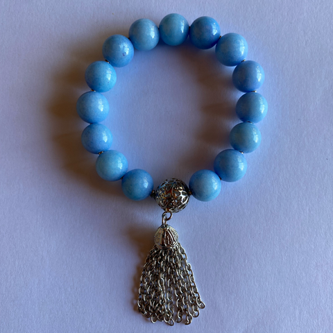 Colours of Fabulous Placid Blue Tassel Bracelet