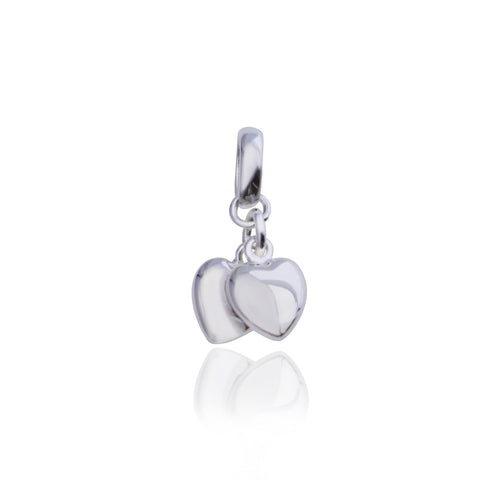 sterling silver, silver charms, charm, silver charm bracelet, charm bracelet, two hearts charm, always charm, hospice charm, silver jewellery, remembrance jewellery, bracelet, always be with you, special jewellery, nz jewellery, designer jewellery, fabuleux vous