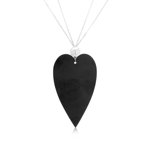 large black heart necklace with textured finish, textured heart necklace, bold heart necklace, black heart necklace, black jewellery, womens jewellery, fabulous jewellery, gifts for women, fabulous gifts, affordable jewellery, romance jewellery, auckland designer, new zealand business, free shipping nz wide, unique jewellery