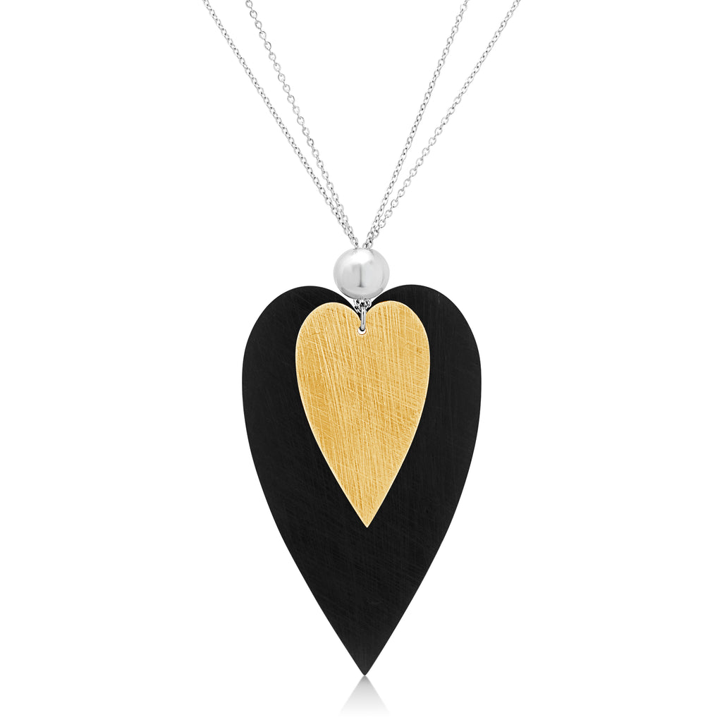 nz jewellery, high quality, jewellery, nz designed, designer jewellery, gold heart, black heart, necklace