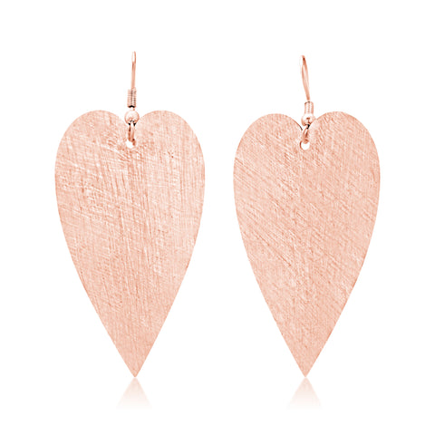 large rose gold textured heart earrings in rose gold, rose gold jewellery, womens jewellery, large heart earrings, rose gold jewellery, rose gold, textured jewellery, romance jewellery, bold jewellery, beautiful jewellery, fabulous jewellery, gifts for her, gifts for women, new zealand designed, auckland designed