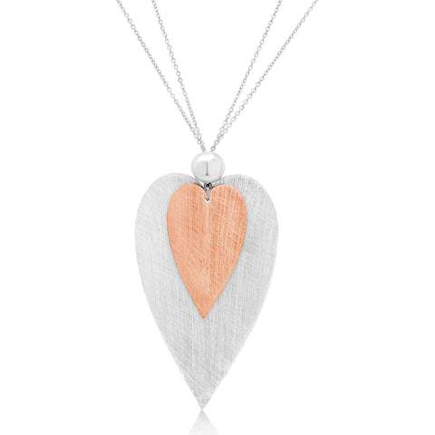 Amour Silver and Rose Gold Necklace