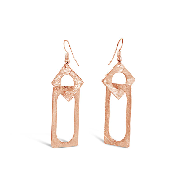 carre, earrings, fashion earrings, fashion, fashion jewellery, high quality, well made, nz jewellery, designer jewellery, designed in NZ, shop local, gift, gifts for her, anniversary, high quality jewellery, rose gold, rose gold jewellery, rose gold earrings, light weight, bright, summer earrings, easy to wear earrings