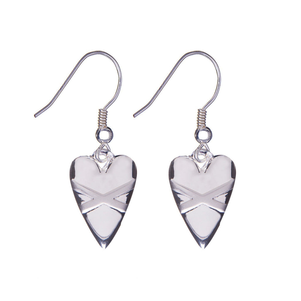 Cross My Heart Silver Earrings