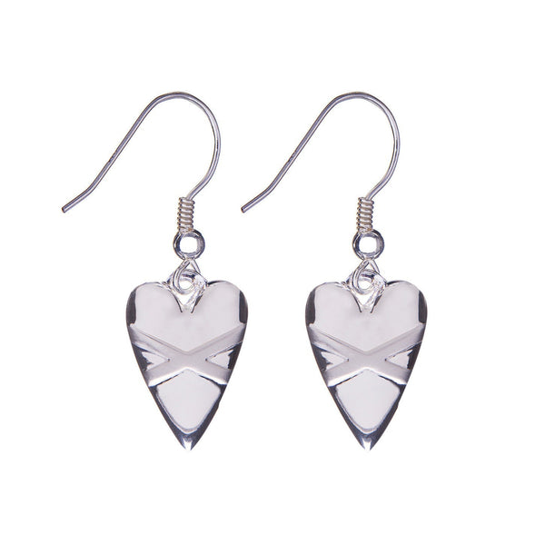 Cross My Heart Silver Earrings
