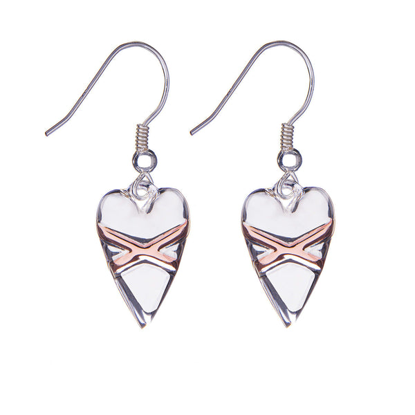 Cross My Heart Rose Gold Earrings