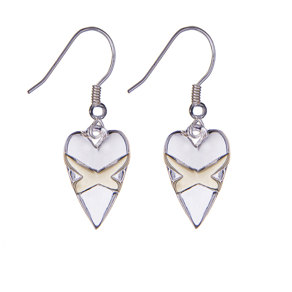 Cross My Heart Yellow Gold Earrings
