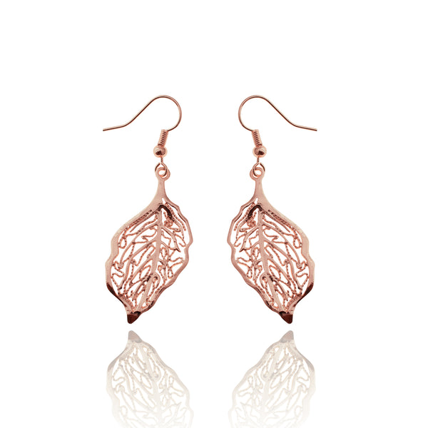 Jewellery, jewelry, designed in nz, nz designer, shop local, women owned business, high quality jewellery, changing seasons, leaf, leaves, fashion jewellery, fashion, well made, everyday wear, light weight jewellery, gifts, gift for her, jewellery for women, anniversary gift, rose gold jewellery, rose gold, rose gold earrings, small earrings, small leaf earrings
