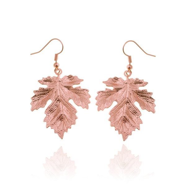 Jewellery, jewelry, designed in nz, nz designer, shop local, women owned business, high quality jewellery, changing seasons, leaf, leaves, fashion jewellery, fashion, well made, everyday wear, light weight jewellery, gifts, gift for her, jewellery for women, anniversary gift, rose gold earrings, rose gold jewellery, rose gold, leaf earrings, rose gold leaf