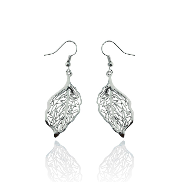 Jewellery, jewelry, designed in nz, nz designer, shop local, women owned business, high quality jewellery, changing seasons, leaf, leaves, fashion jewellery, fashion, well made, everyday wear, light weight jewellery, gifts, gift for her, jewellery for women, anniversary gift, stencil earrings, silver earrings, silver leaf, small earrings, earrings, leaf jewellery 