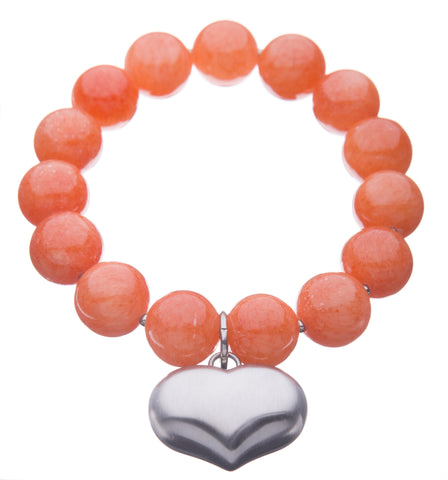 Colours of Fabulous Celosia Orange Heart Bracelet