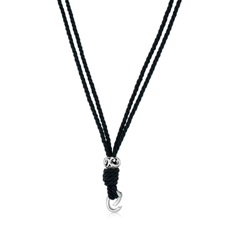 Black Silk Cordé Necklace