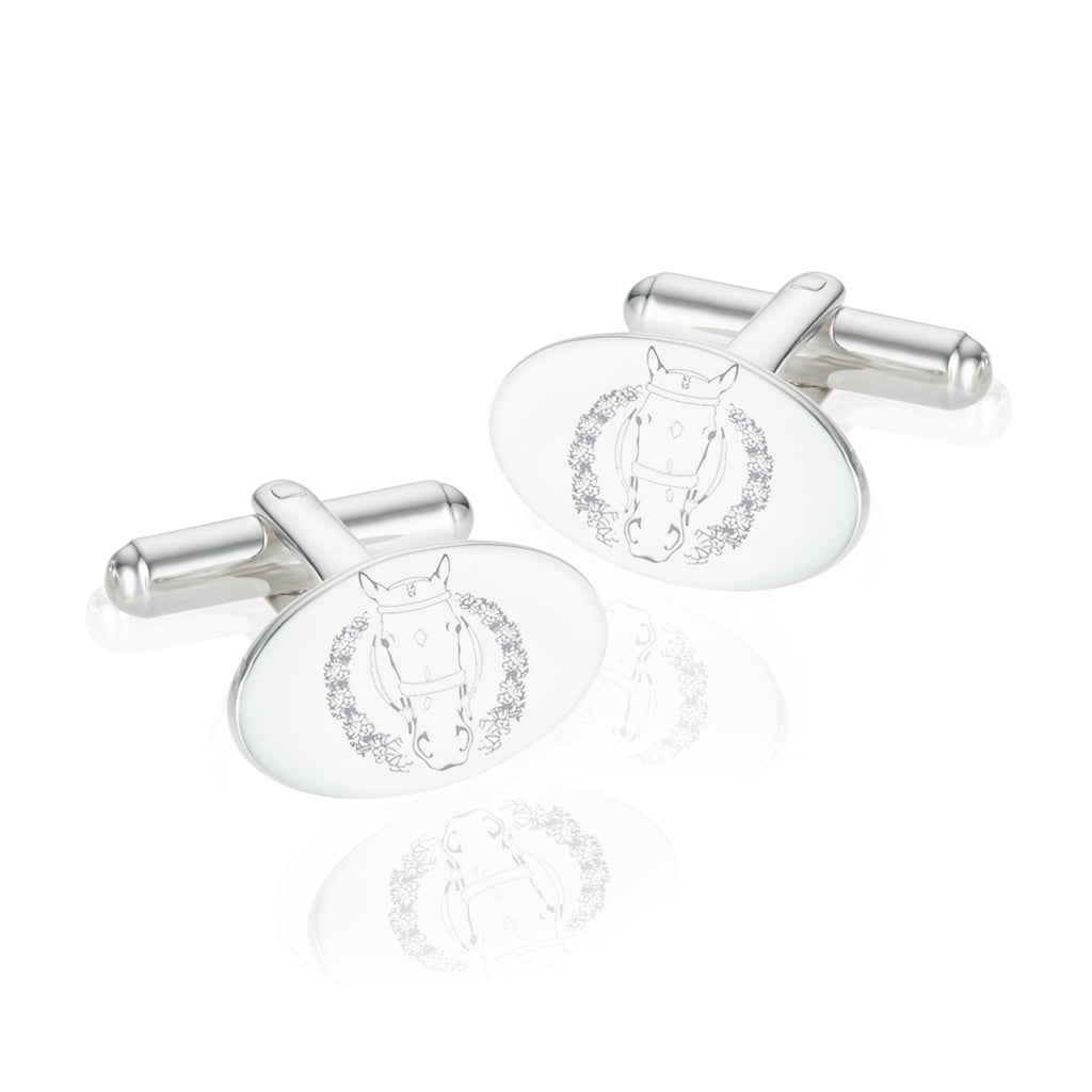 Breeze Horse Oval Cufflinks
