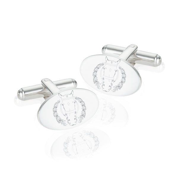 Breeze Horse Oval Cufflinks