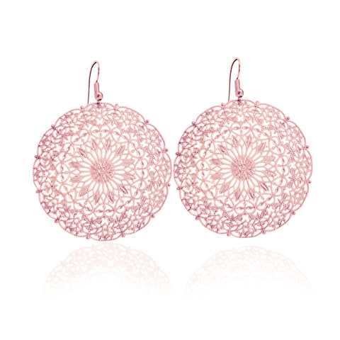 Lacey Large Rose Gold Earrings