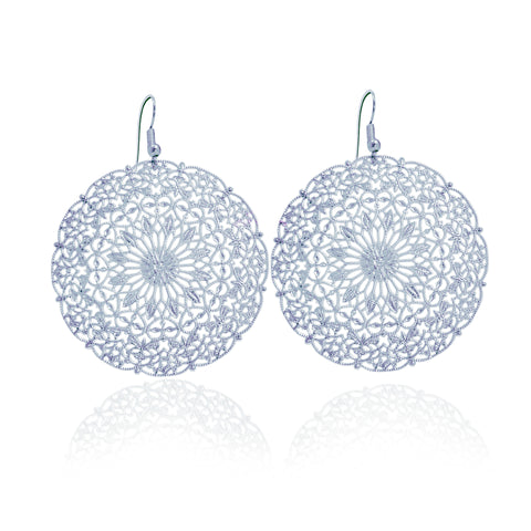 Lacey Large Silver Earrings