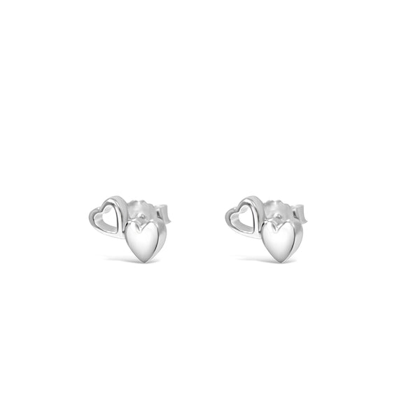 heart earrings, hearts, heart, sterling silver, jewellery, earrings, gifts, love goes round, valentines, valentines day, gifts for her, present, sterling silver jewellery, nz designer, designed in nz, nz designer jewellery, high quality