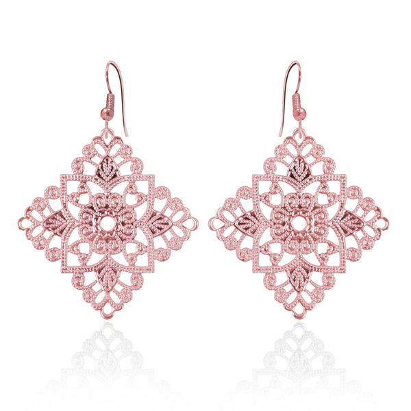 Lacey Diamond Rose Gold Earrings