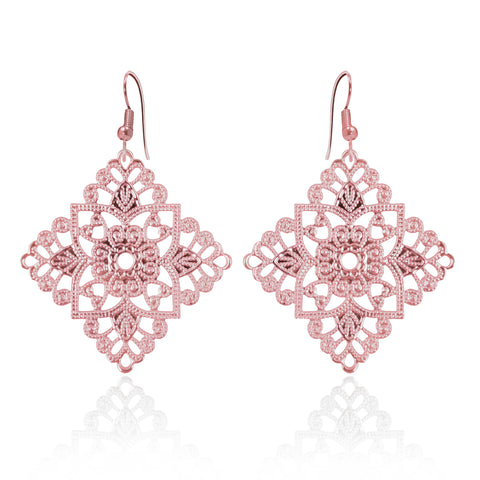 Lacey Diamond Rose Gold Earrings