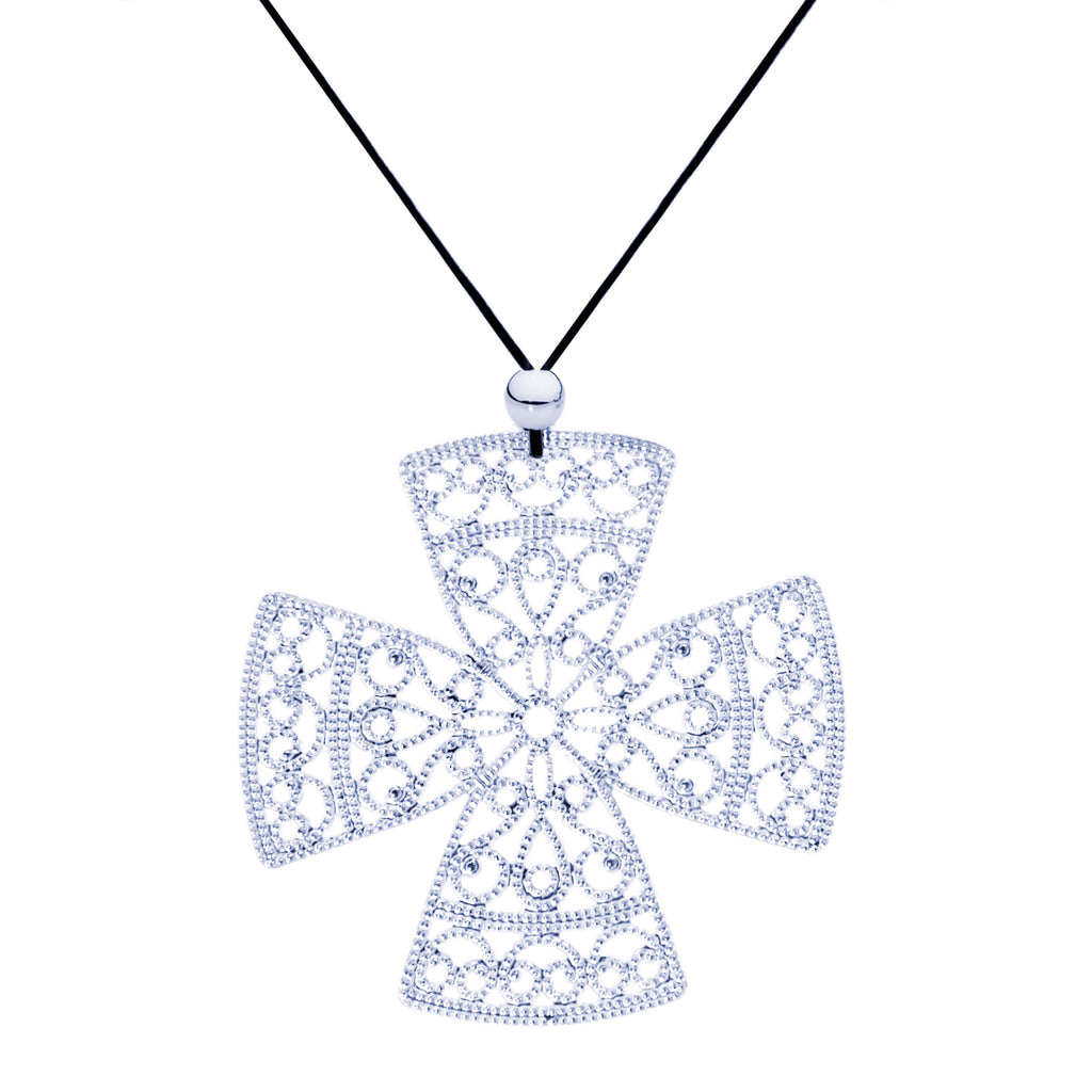 Lacey Silver Cross Necklace W/S