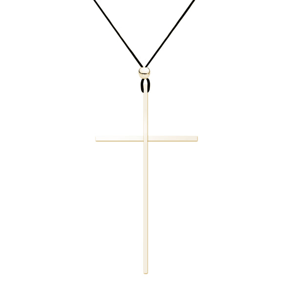 Lacey Yellow Gold Big Cross Necklace
