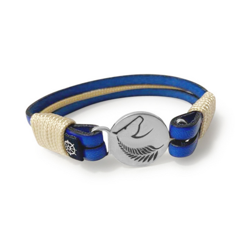 ESNZ Blue & Cream Leather Bracelet