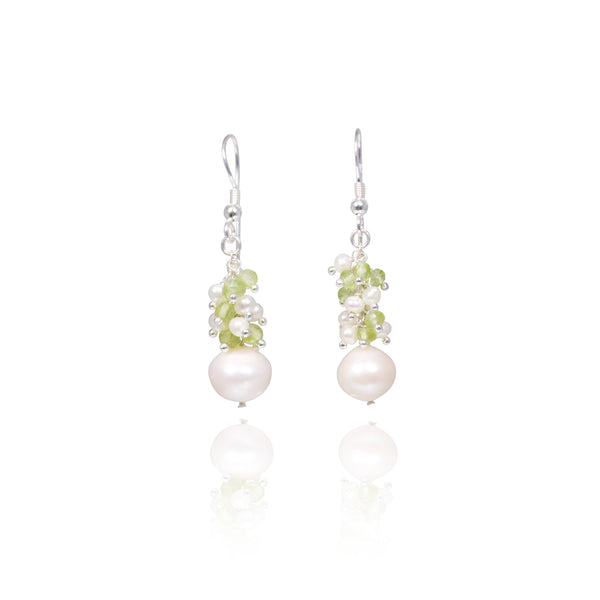 peridot earrings, beautiful earrings, pearl and peridot earrings, womens earrings, beautiful jewellery, peridot, fresh water pearl, seed pearls, unique earrings, fabulous jewellery, nz jewellery, zn designer, women in business, free gift wrapping, free shipping, fabulous jewellery, timeless jewellery, well made jewellery