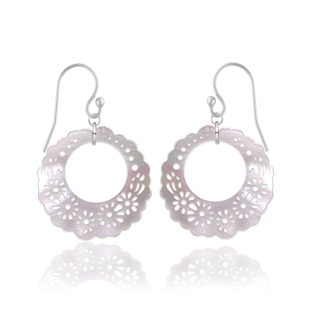 Mère Large White 3 Earrings