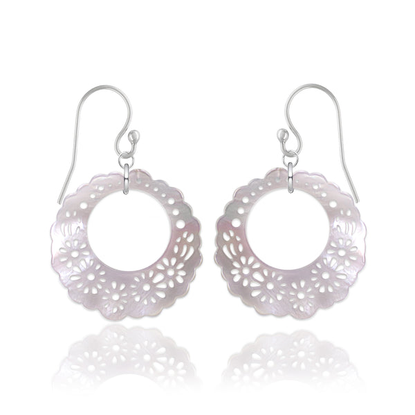 Mère Large White 3 Earrings