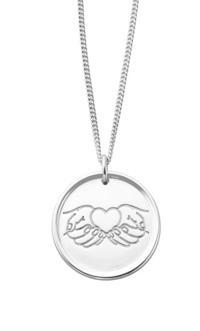 My Mother Hand On My Heart Necklace