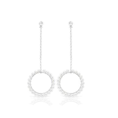 Perle Circle of Pearls Chain Stud Earrings