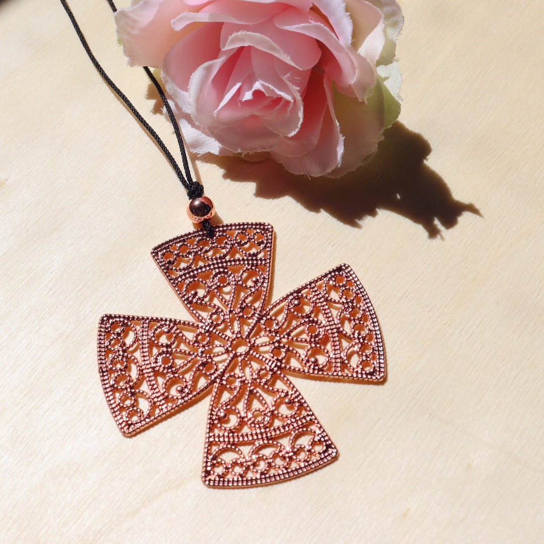 14KT Rose Gold Cross Pendant | Italian Inspired Cross | Carbo Jewelers