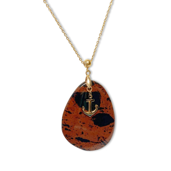 La Roche Gold Mahogany Obsidian Necklace