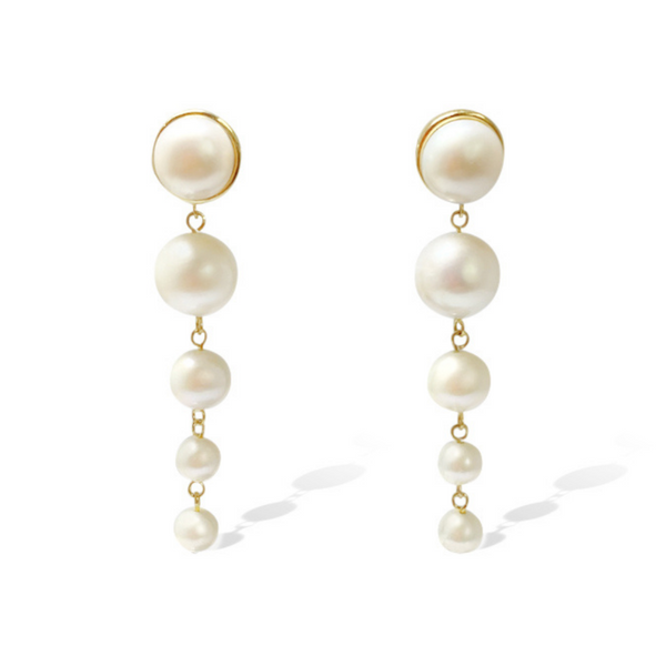 pearl earrings, long pearl earrings, fresh water pearl earrings, sterling silver and fresh water pearl earrings, bridal earrings, wedding earrings, wedding jewellery, beautiful pearl earrings, pearls for women, classic pearl jewellery, pearl jewellery, local business, Auckland business, nz designer, womens jewellery, womens fashion