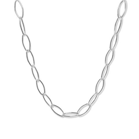 sterling silver fine oval chain necklace, short style chain necklace, sterling silver necklace for women, classic necklace, sterling silver simple chain necklace, beautiful jewellery, new zealand designed womens jewellery