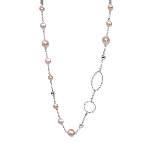 La Pierre Pink Fresh Water Pearl Long Necklace
