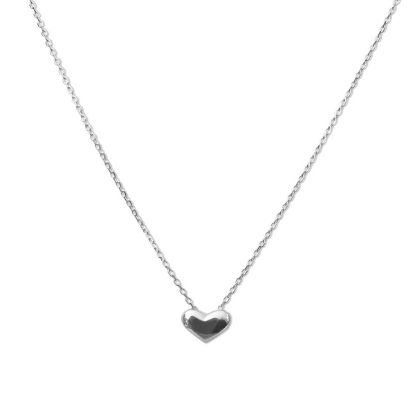 The Heart Series Silver Heart Lock & Key Necklace, FV Jewelry