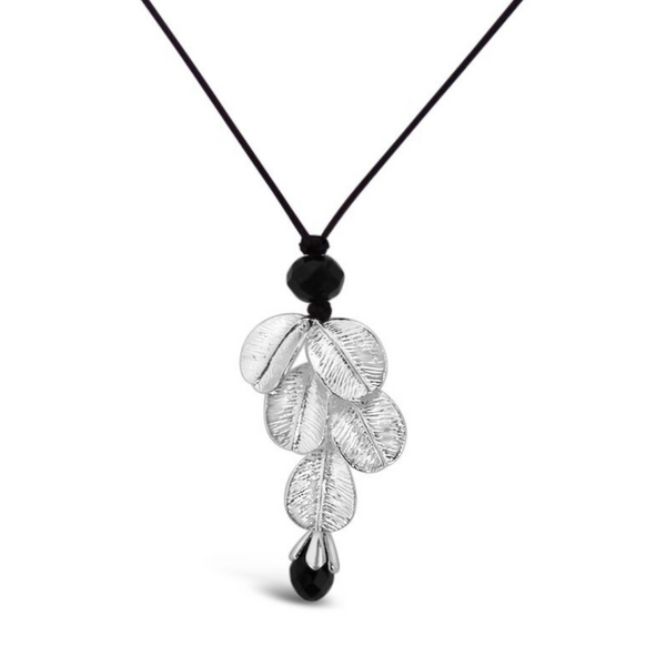 Jewelry, women owned, nz business, shop local, nz jewellery, designed in nz, nz designer, designer jewellery, well made, high quality jewellery, fashion, fashion jewellery, shop local, female owned, fleur, floral jewellery, womens jewellery, gifts for her, gift, present, mothers day, silver necklace, silver jewellery, silver pendant, black bead, silver and black jewellery