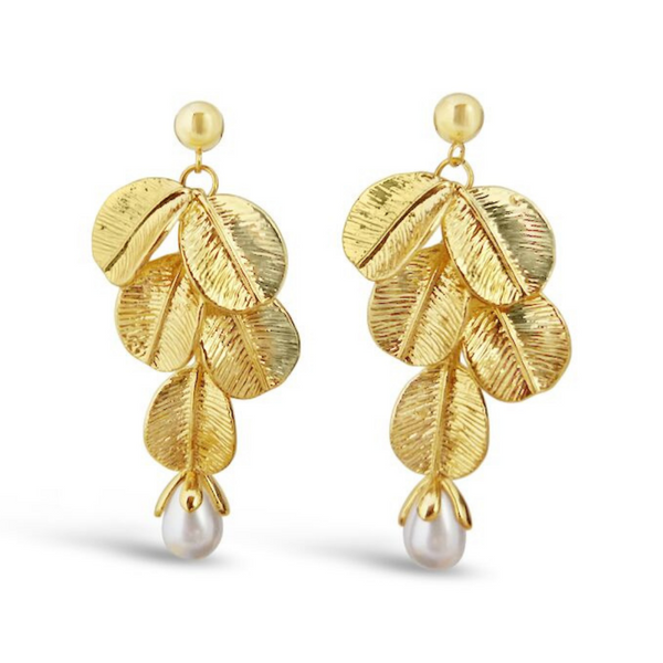 Jewelry, women owned, nz business, shop local, nz jewellery, designed in nz, nz designer, designer jewellery, well made, high quality jewellery, fashion, fashion jewellery, shop local, female owned, fleur, floral jewellery, womens jewellery, gifts for her, gift, present, mothers day, yellow gold earrings, yellow gold jewellery, yellow gold and pearl, pearls, pearl jewellery