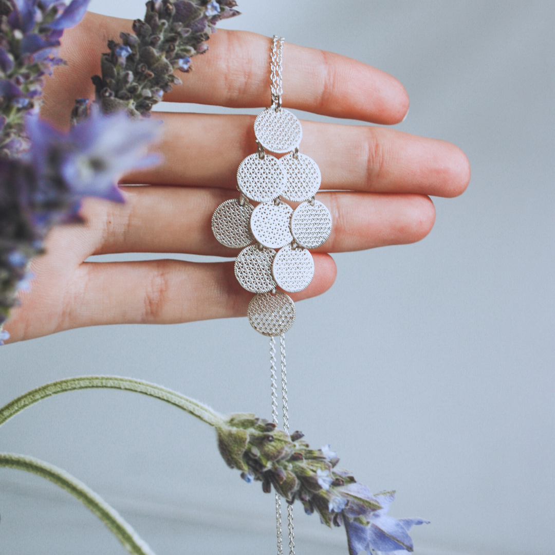 Sterling Silver Disc Necklace. Beautiful, NZ Designed