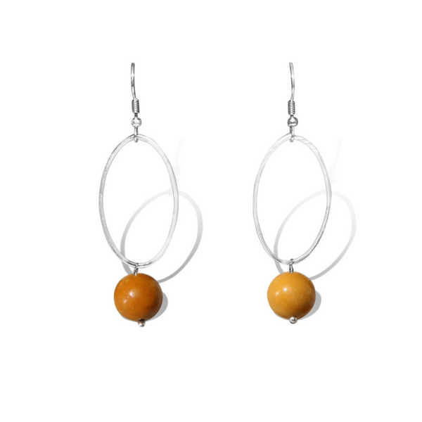 La Pierre Mustard Mookaite Earrings
