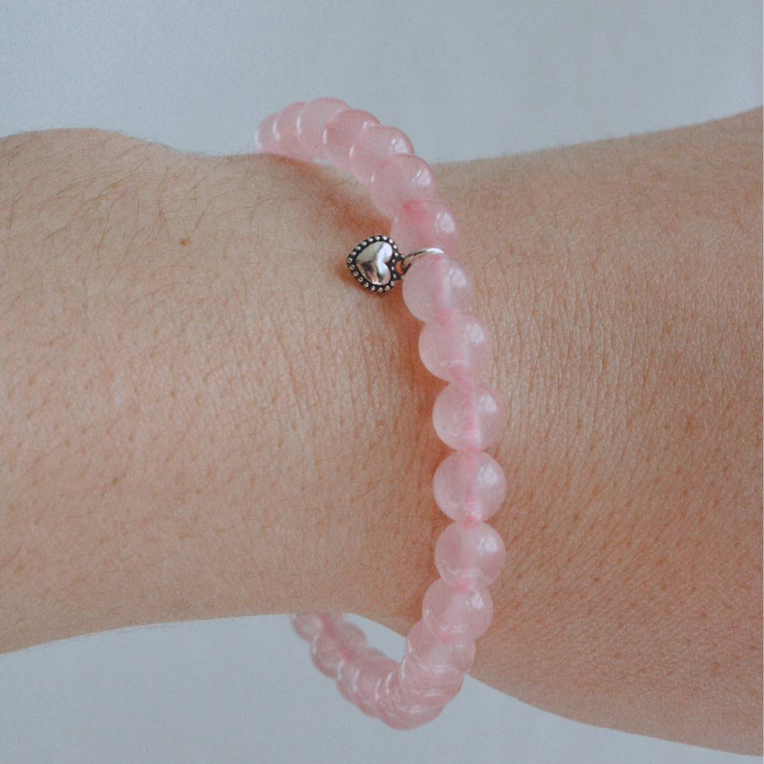 La Pierre Rose Quartz Pink Stretchy Bracelet Fabuleux Vous Jewellery