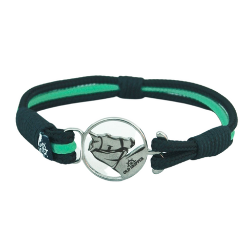 Breeze Green & Navy Rope Bracelet