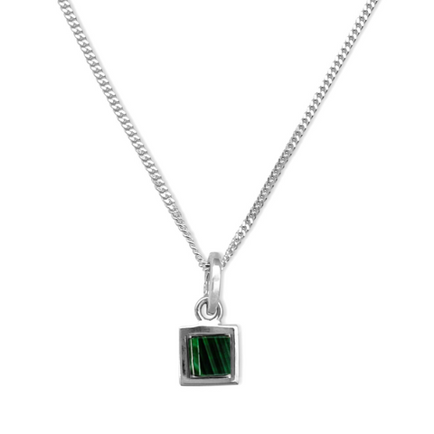 petite square malachite and sterling silver short chain necklace, womens jewellery, nz jewellery, designer jewellery, shop local, nz business, jewellery business, sterling silver, beautiful jewellery, gift for her, malachite, malachite necklace, sterling silver necklace, necklace, gifts for women, gifts for her, special occasion jewellery, jewellery for her, jewellery for women, green jewellery, malachite and sterling silver jewellery, nz designer jewellery
