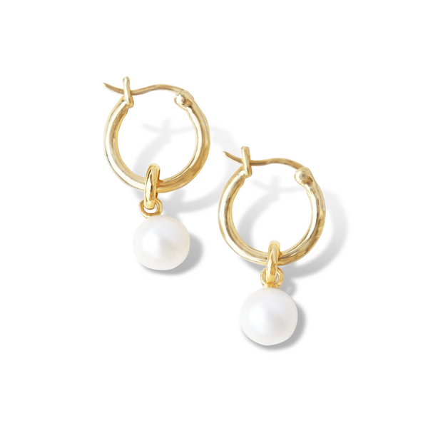 yellow gold hoop earrings, hoop earrings, pearl hoop earrings, fresh water pearl hoop earrings, womens jewellery, classic jewellery, designer jewellery, nz jewellery, beautiful jewellery, pearl jewellery, yellow gold jewellery, designer jewellery, free shipping, mother/daughter team, small business, shop small, shop local, simple hoop earrings, fresh water pearl on yellow gold hoop earrings, classic earrings, high quality womens jewellery