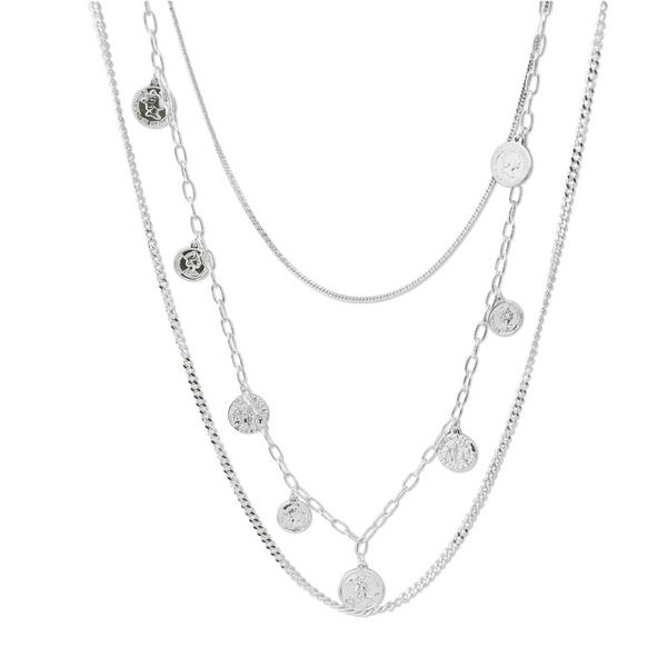 coin necklace, necklace, coin, womens jewellery, fv jewellery, fabulous jewellery, free shipping nz wide, beautiful jewellery, stainless steel jewellery, womens fashion, womens attire, nz business, nz jewellery, nz jewellery, designer jewellery, local nz business, mature womens jewellery, silver necklace, silver jewellery, silver coin necklace, silver stainless steel, silver womens jewellery, long silver necklace, triple chain silver necklace, extra long necklace